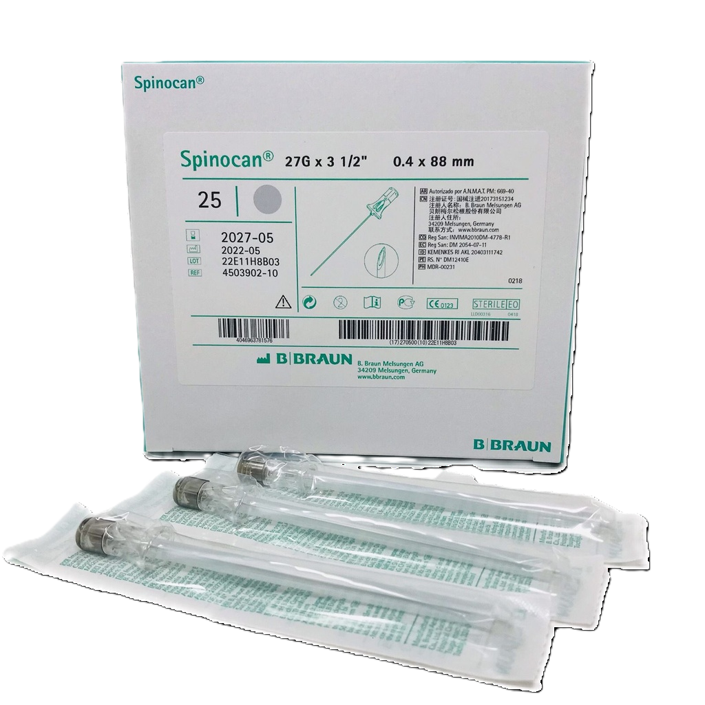 AGUJA RAQUIDEA O DE PUNCION LUMBAR 27G X 3 1/2 - PENCAN